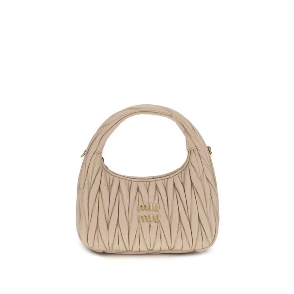 Miu Miu Beige Calf Leather Bos Taurus Women's Handbag